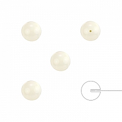 6mm Swarovski 5818 Pearl Half Drilled Crystal Ivory PK4