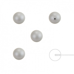 6mm Swarovski 5818 Pearls Half Drilled Pastel Grey PK4