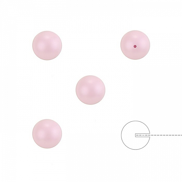 6mm Swarovski 5818 Half Drilled Pearls Pastel Rose PK4 6mm Swarovski 5818 Half Drilled Pearls Pastel Rose PK4