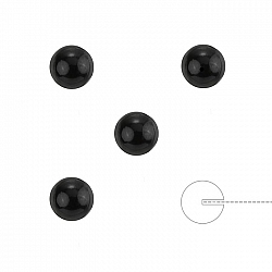 6mm Swarovski 5818 Half Drilled Pearls Mystic Black PK4