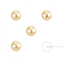 6mm Swarovski 5818 Half Drilled Pearls Light Gold - PK4