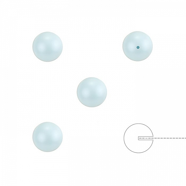 6mm Swarovski 5818 Half Drilled Pearls Pastel Blue PK4