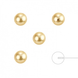 Swarovski 5818 Round Half Drilled Pearls Gold (6mm) PK4