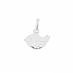Sterling Silver Twitter Sparrow Bird Charm (13mm) PK1