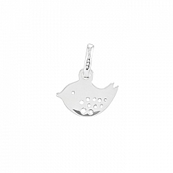 Sterling Silver Twitter Sparrow Bird Charm (13mm) PK1