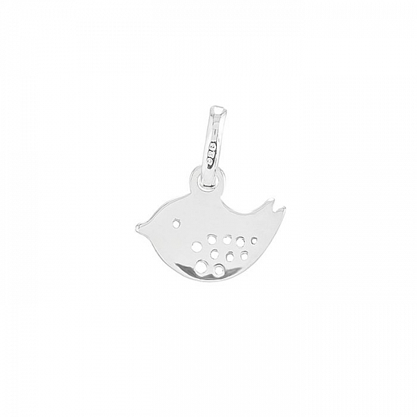 Sterling Silver Twitter Sparrow Bird Charm (13mm) PK1