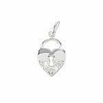 Sterling Silver 925 20mm Crystal Heart Locket Charm PK1