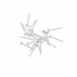 Silver Plated Ear Studs Flat Pad Ear Post Pins 3mm PK20