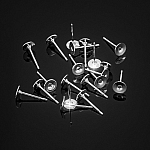 Silver Plated 5mm Ear Studs Flat Head Ear Posts - PK20