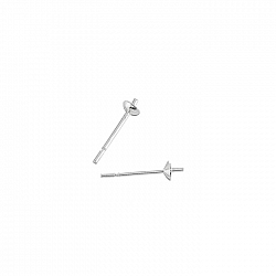 Sterling Silver Ear Stud Cups For Pearl Beads 3mm - PK2