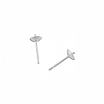 Sterling Silver Pearl Bead Ear Stud Cap Cups 5mm - PK2
