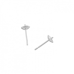 Sterling Silver Pearl Bead Ear Stud Cap Cups 5mm - PK2