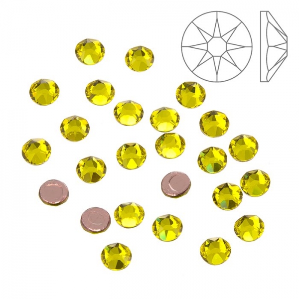 Swarovski Hotfix 2078 Style Crystals Citrine SS16 PK24