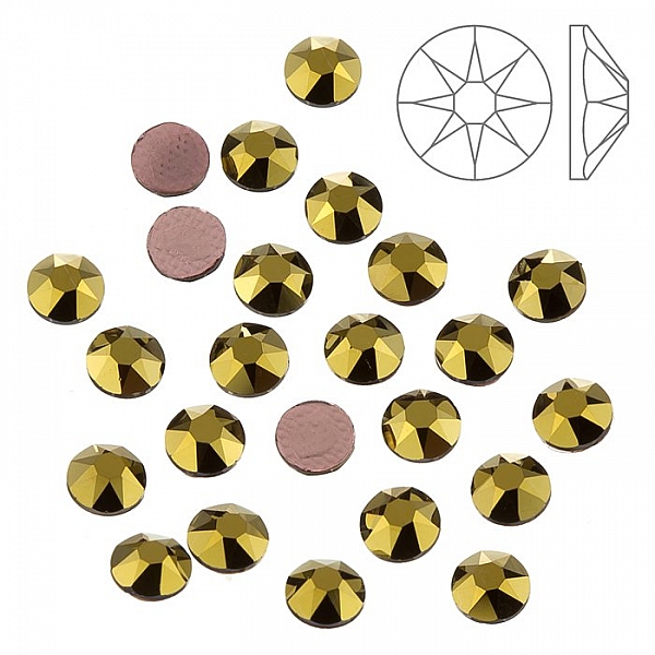 Swarovski Hotfix 2078 Flatback Crystal Dorado SS20 PK24