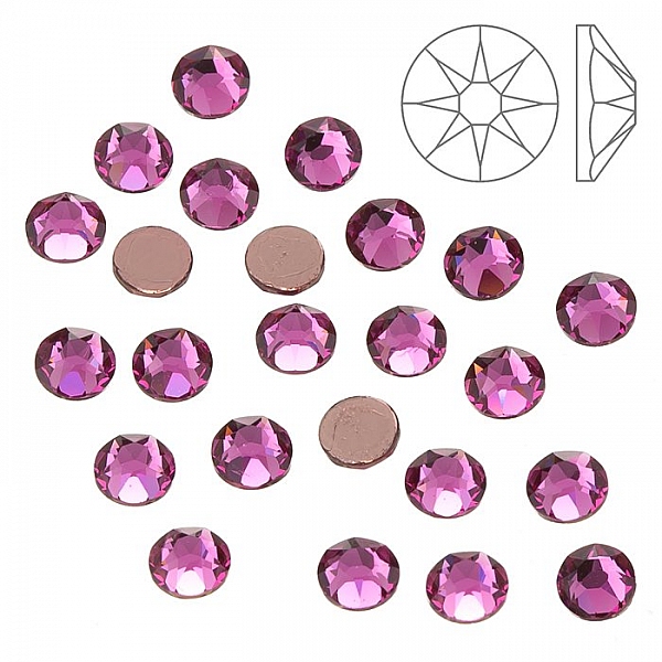 Swarovski Hotfix 2078 Flatback Crystals SS20 Rose PK24