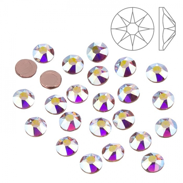 Swarovski Hotfix 2078 Flatbacks Light Rose AB SS20 PK24
