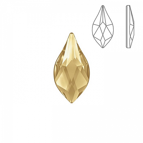 Swarovski 2205 Hotfix Flatback Flame Golden Shadow 14mm