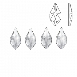 Swarovski 2205 Hotfix Flatbacks Flame Crystal 7.5mm PK4