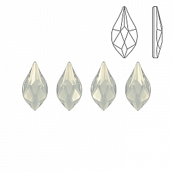 Swarovski Hotfix 2205 Flame Flat Backs White Opal 7.5mm