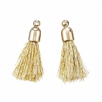 Gold Cotton Tassel Charms & Gold Plated Cap (20mm) PK2