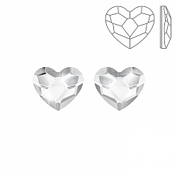 Swarovski 2808 Hotfix Heart Flat Backs Crystal 10mm PK2