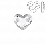 Swarovski 2808 Hotfix Flatback Heart (14mm) Crystal PK1