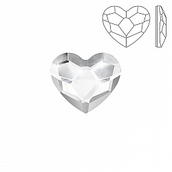 Swarovski 2808 Hotfix Flatback Heart (14mm) Crystal PK1