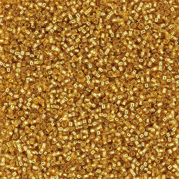 Toho Round Size 15/0 Silver Lined Topaz Seed Beads 8.2g