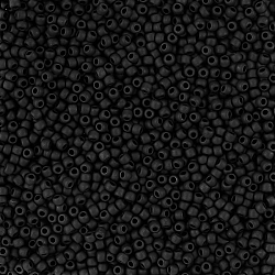 Toho Size 11/0 Round Opaque Frosted Jet Seed Beads 8.2g