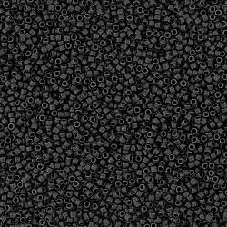 Toho Round Seed Beads Size 15/0 Opaque Frosted Jet 8.2g