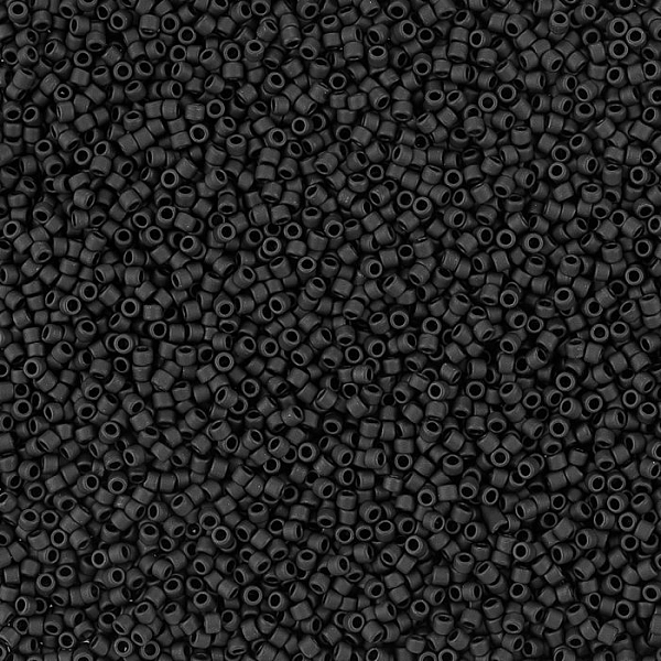 Toho Round Seed Beads Size 15/0 Opaque Frosted Jet 8.2g