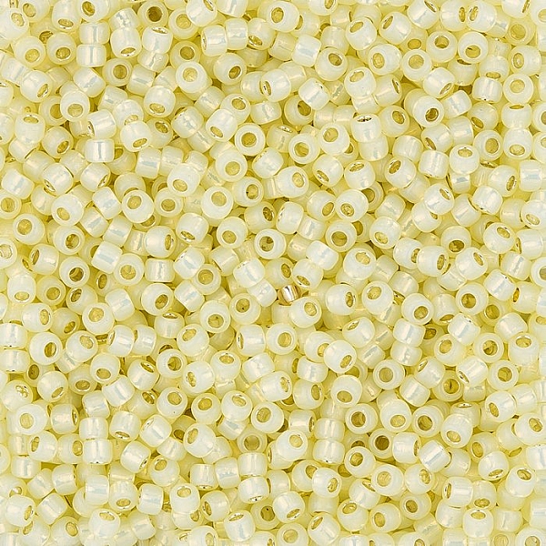 Toho 8 Seed Beads Silver Lined Milky Light Jonquil 10g