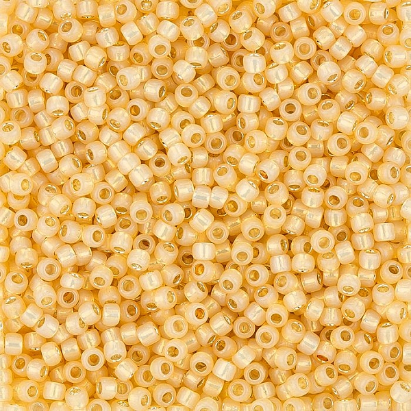 Toho 8/0 Silver Lined Milky Light Topaz Seed Beads 10g