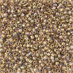 Toho 8/0 Seed Beads 3mm Gold Lined Rainbow Crystal 10g