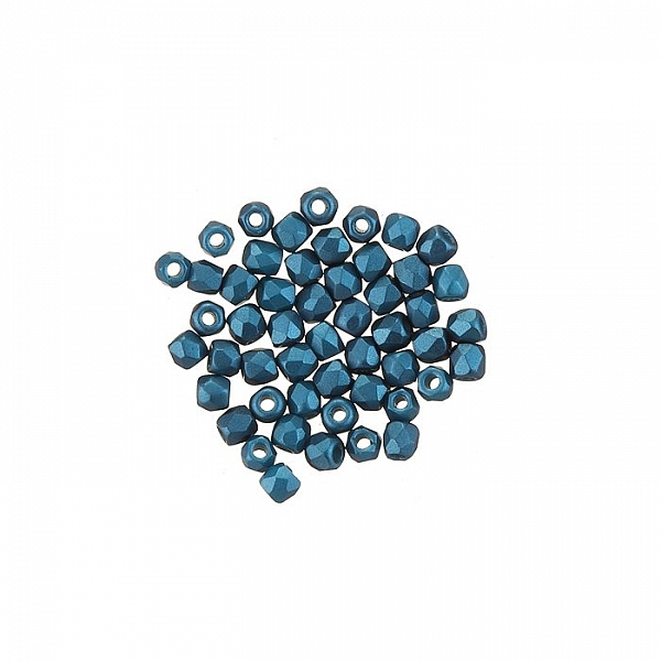 2mm Czech Fire Polished Beads True2™ Pastel Petrol PK50