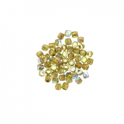 2mm Fire Polished Beads True2™ - Olive AB Copper Lined