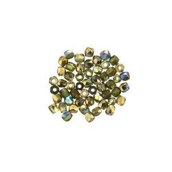 True2™ 2mm Fire Polished Beads Olive Gold Rainbow PK50