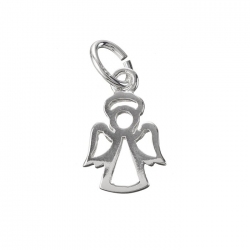 Sterling Silver 925 Angel Pendant Charm With Bail 15mm