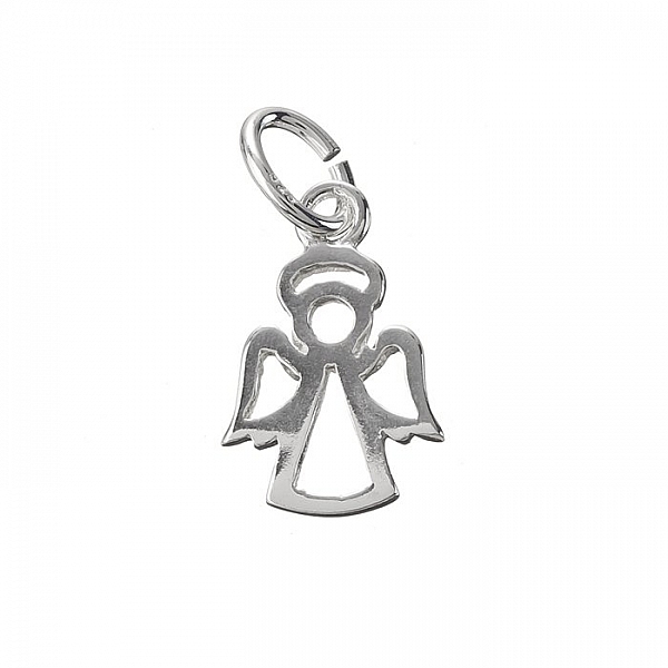 Sterling Silver 925 Angel Pendant Charm With Bail 15mm Sterling Silver 925 Angel Pendant Charm With Bail 15mm