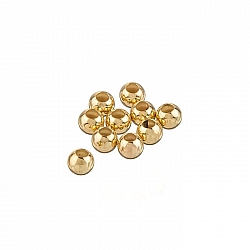 Round Gold Filled Spacer Beads 4mm With 1.8m Hole PK10