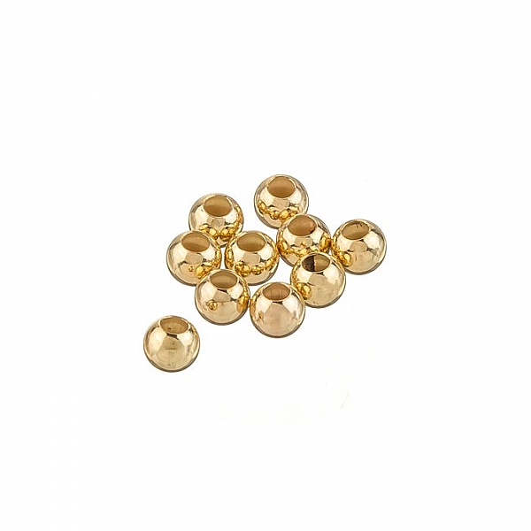 Round Gold Filled Spacer Beads 4mm With 1.8m Hole PK10