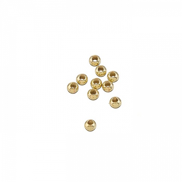 Gold Filled 2.5mm Round Shaped Beads (1.2mm Hole) PK10