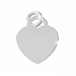 16mm Tiffany Heart Pendant Tag Sterling Silver 925 PK1