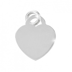 16mm Tiffany Heart Pendant Tag Sterling Silver 925 PK1