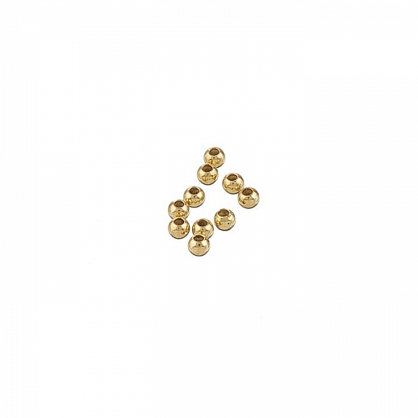 2mm Gold Filled Plain Round Spacer Bead 0.9mm Hole PK10