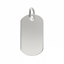 Sterling Silver 925 Blank Rectangle Dog Tag Pendant PK1