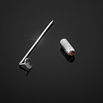 38mm Stick Pin and 5mm Pad With Protector Silver Plated