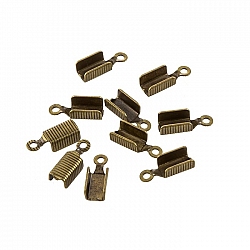 Fold Over Cord Ends 13x5mm Burnished Gold Plated (PK10)