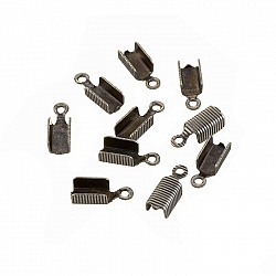 Fold Over Cord Ends Burnished Silver Plated 13x5mm PK10