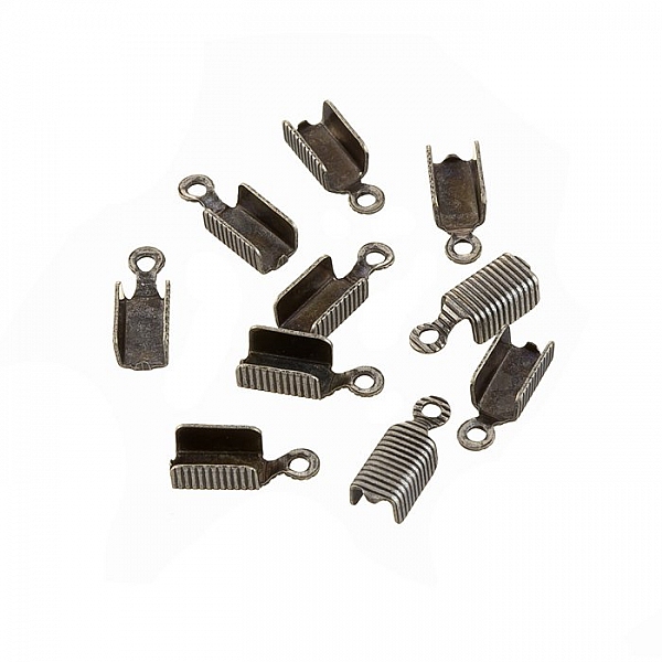 Fold Over Cord Ends Burnished Silver Plated 13x5mm PK10